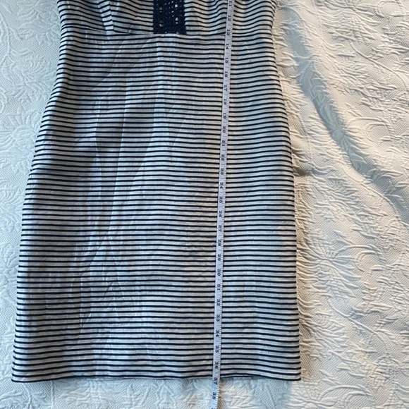 Ann Taylor Linen dress, Size 4, Navy Stripe on white - Picture 6 of 8